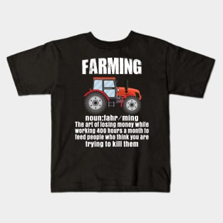 farmer farming defination t-shirt Kids T-Shirt